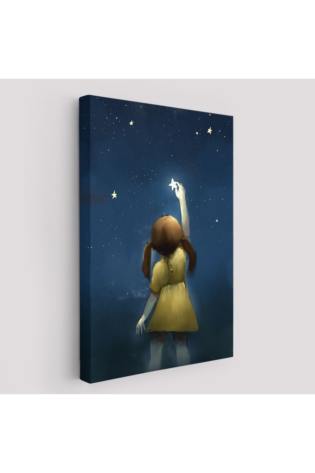 Yıldıza Ulaşan Kız Çocoğu Duvar Tablosu-5994