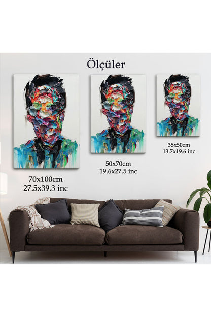 Soyut Erkek Portresi Yağlıboya Görünümlü DuvarTablosu-6320
