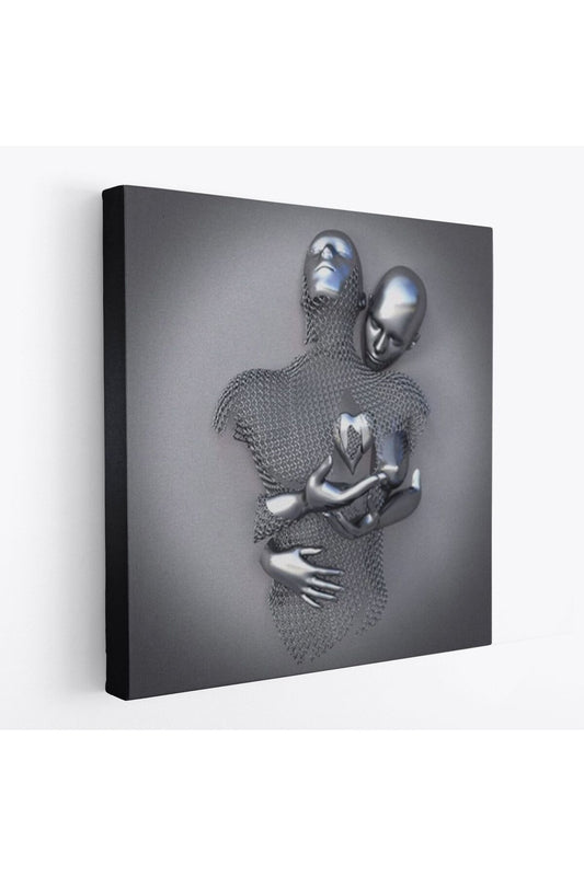 Modern Duvar Dekoru, Romantik Beden, Aşk Sanatı, 3D Efektli Gümüş Kanvas Tablo-5358