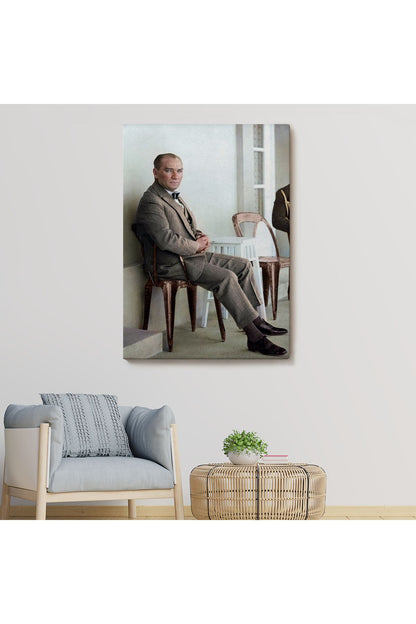 Mustafa Kemal Atatürk'ün Sandalyede Oturan Tablosu -6034