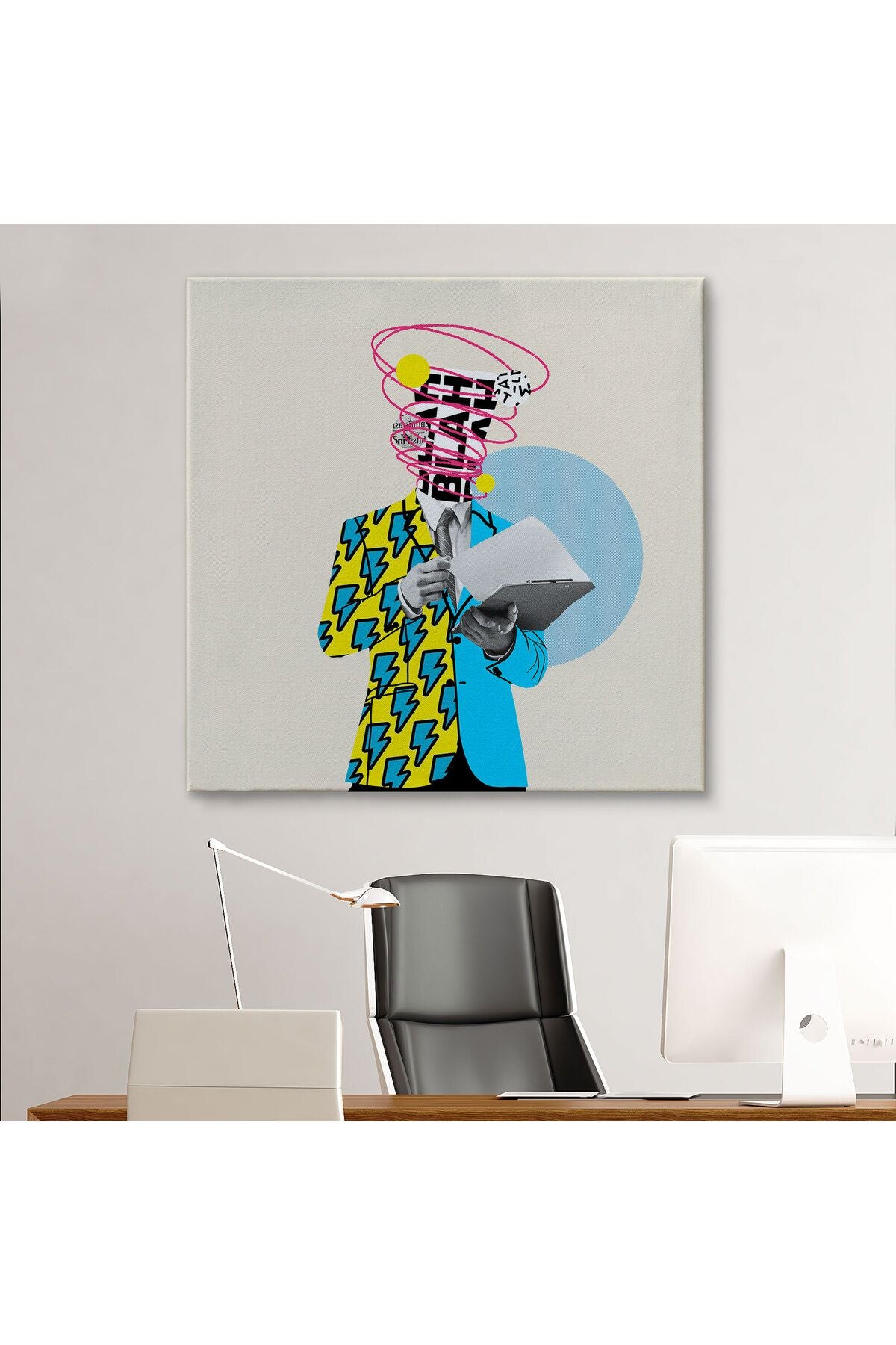 Çizgi Roman Kahramanı Kahvesini Yudumluyor Pop Art Kanvas Tablo-5800