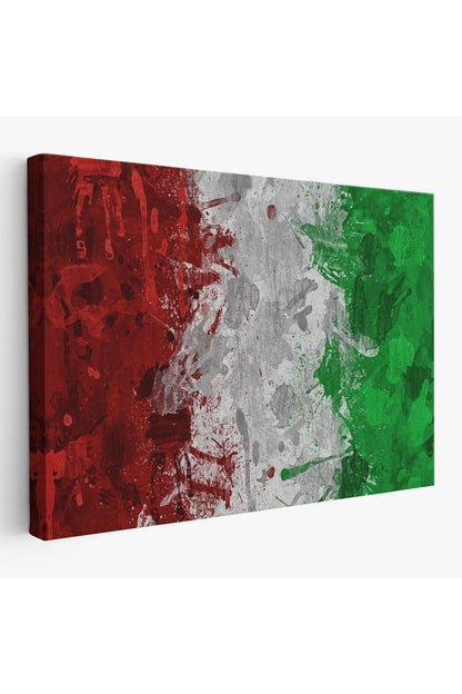 İtalya Bayrağı Kanvas Duvar Tablo, Ev ve Ofis Dekoru, Spor Kulübü, Bar Dekoru-5402