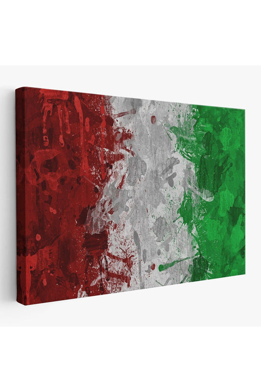 İtalya Bayrağı Kanvas Duvar Tablo, Ev ve Ofis Dekoru, Spor Kulübü, Bar Dekoru-5402