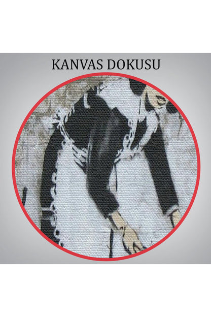 Banksy'nin Londra Sokaklarını Süpüren Temizlikçi Kadın Kanvas Tablosu-5004