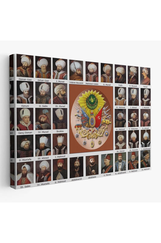 KY Özel Osmanlı Padişahlarının Tümü Dekoratif Duvar Tablosu-6549