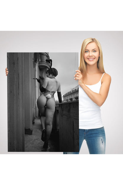 Siyah Beyaz Kadın Duvar Sanatı Erotik Şehvetli Duvar Sanatı Kanvas Tablo-5268B