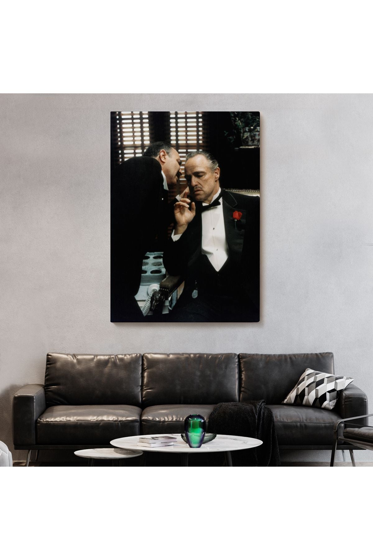 The Godfather Kanvas Tablo, Vito Corleone Film Sahnesi Kanvas Tablo-5279