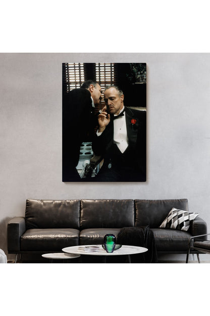 The Godfather Kanvas Tablo, Vito Corleone Film Sahnesi Kanvas Tablo-5279