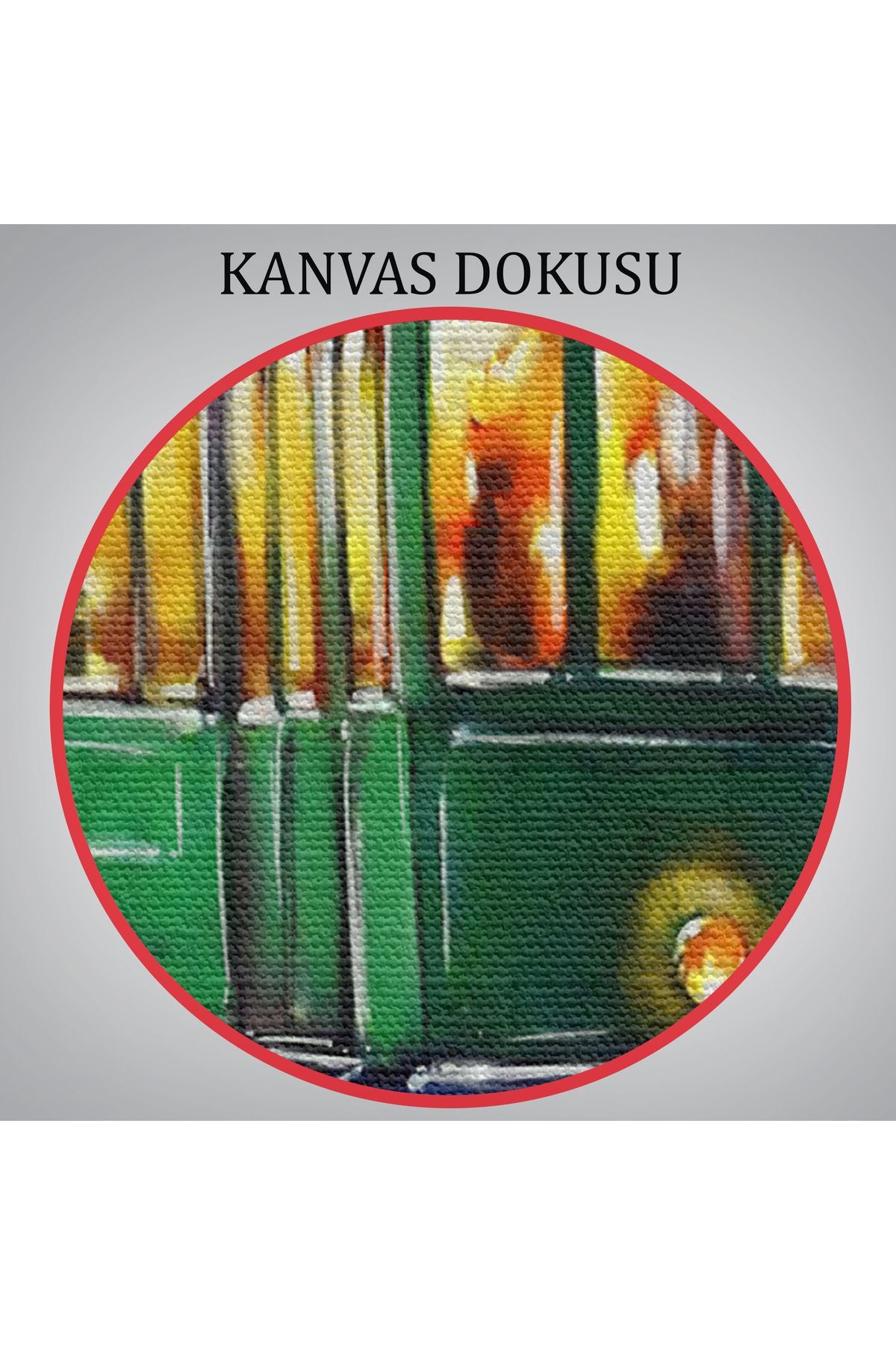 Eski Tramvay Retro Yağlıboya Görünüm Dekoratif Kanvas Duvar Tablosu-3574