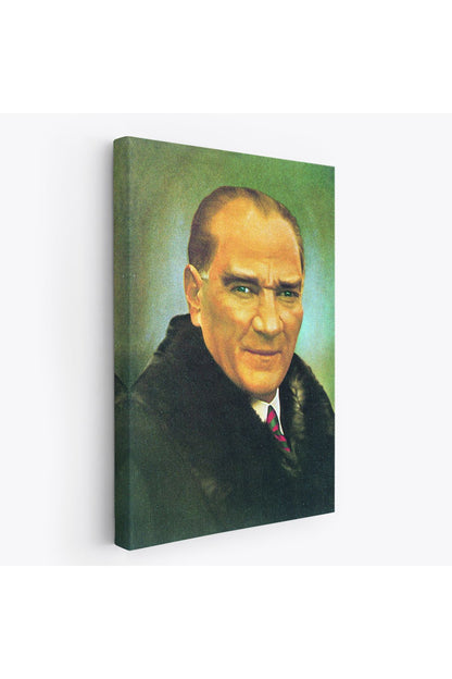 Atatürk Portre Tablosu Mustafa Kemal Atatürk Dikdörtgen Dekoratif Kanvas Tablo-CŞ-70
