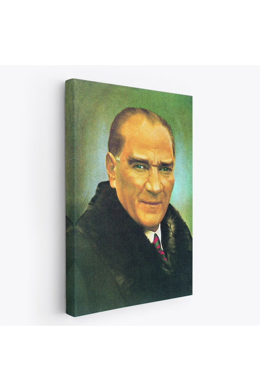 Atatürk Portre Tablosu Mustafa Kemal Atatürk Dikdörtgen Dekoratif Kanvas Tablo-CŞ-70