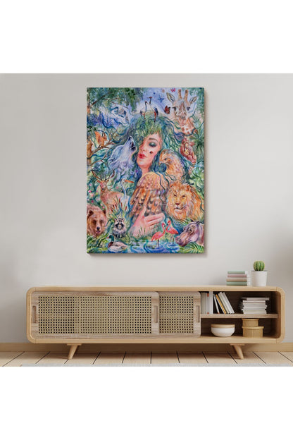 Dünya Hayvanlar Günü Konseptli Duvar Tablosu-6001