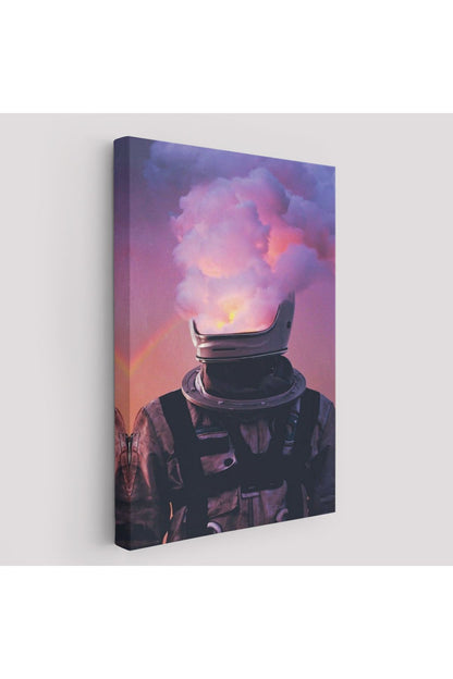 Beyni Yakılan Astronot Kanvas Tablo, Gerçeküstü Pop Art Kanvas Tablo-5214