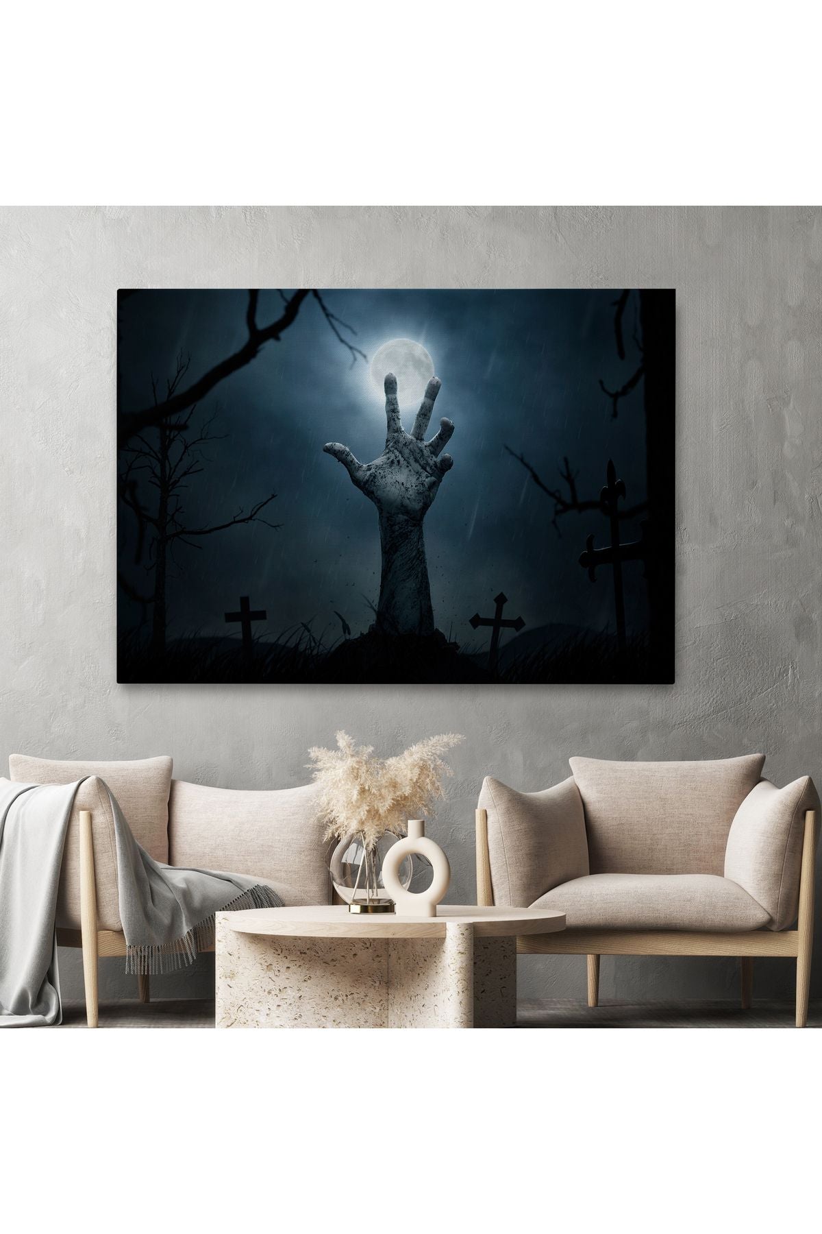 Cadılar Bayramı Mezarlık Diriliş El Duvar Tablosu-5192