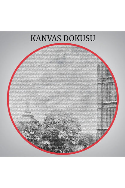 Londra Sokakları Yağlıboya Görünüm Dekoratif Kanvas Duvar Tablosu-3507
