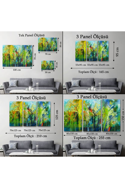 Soyut Yağlıboya Görünüm Dekoratif Kanvas Duvar Tablosu-3553