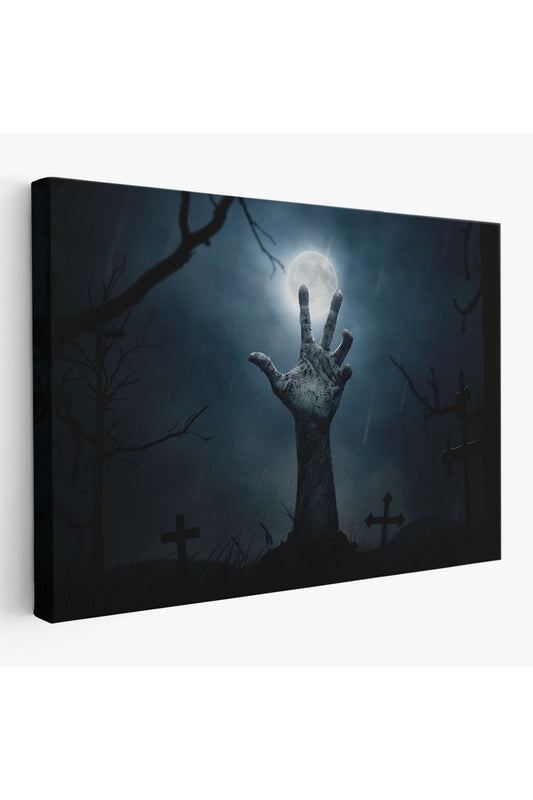 emn seri001 Cadılar Bayramı Mezarlık Diriliş El Duvar Tablosu-5192