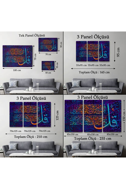 Felak Suresi Yazılı Dekoratif Kanvas Tablo-3412