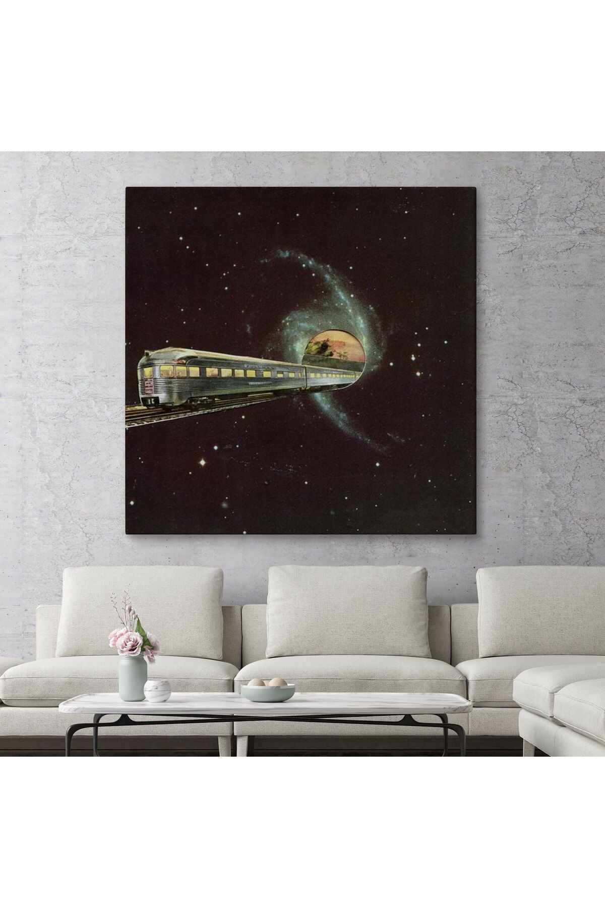 Uzayda Giden Tren Kanvas Tablo, Glaksi Treni-5858