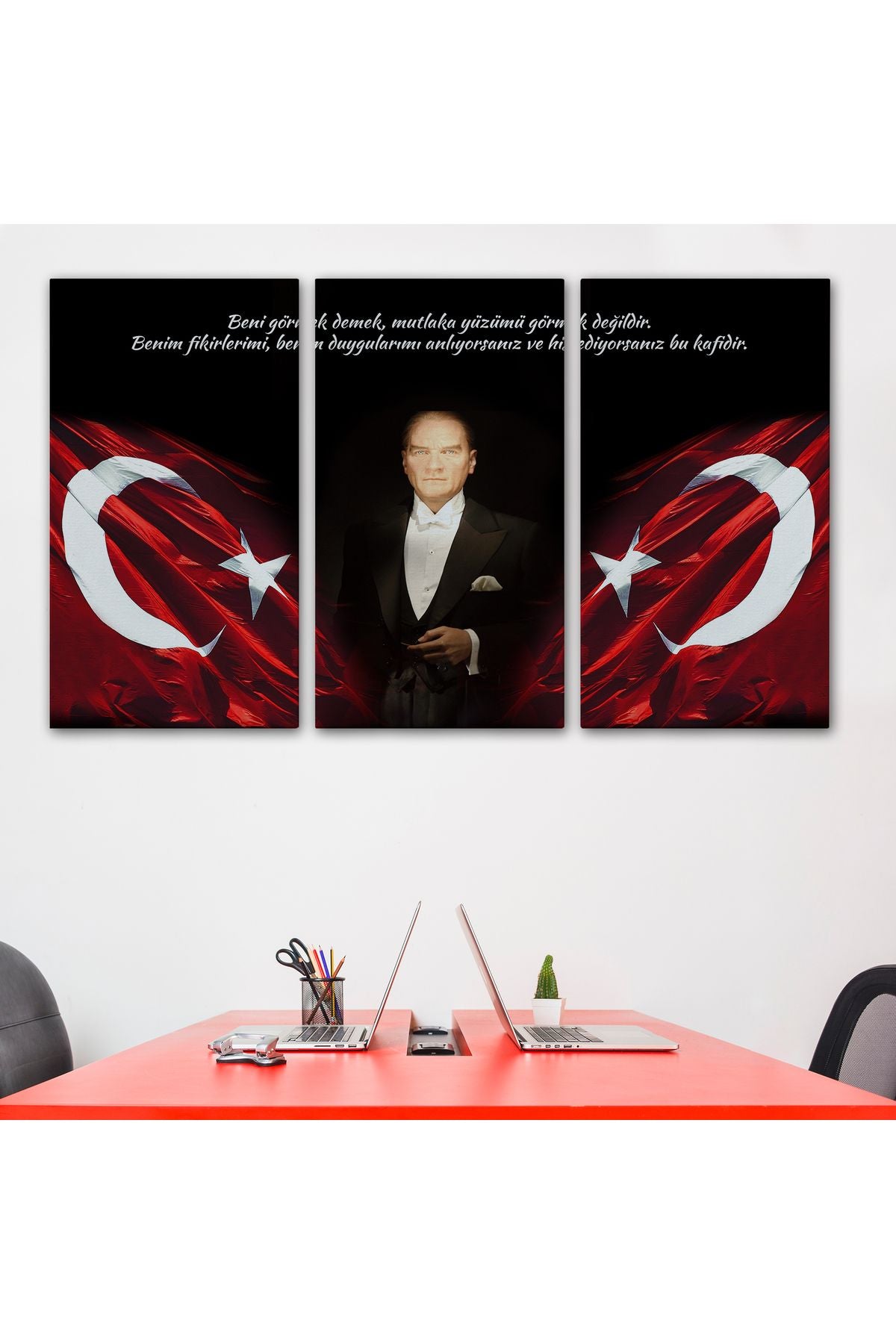 Beni Görmek Demek, Mutlaka Yüzümü Görmek Demek Değilidir Yazılı Atatürk Tablosu-5075