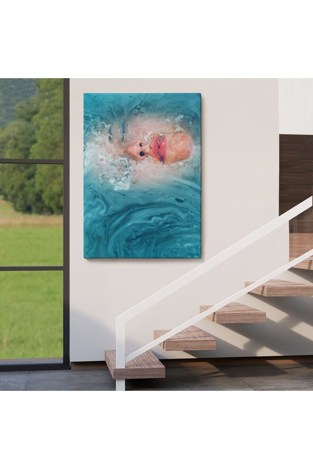 Su Altındaki Kadın Dekoratif Duvar Tablosu-6202