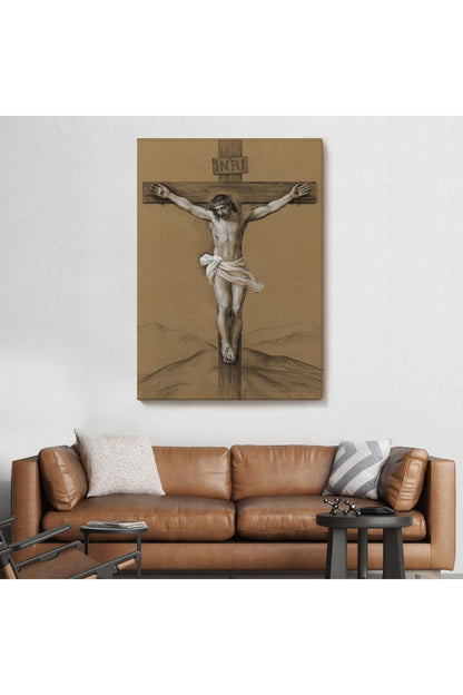 İsa Çarmıha Gerilmiş Duvar Tablosu-6048
