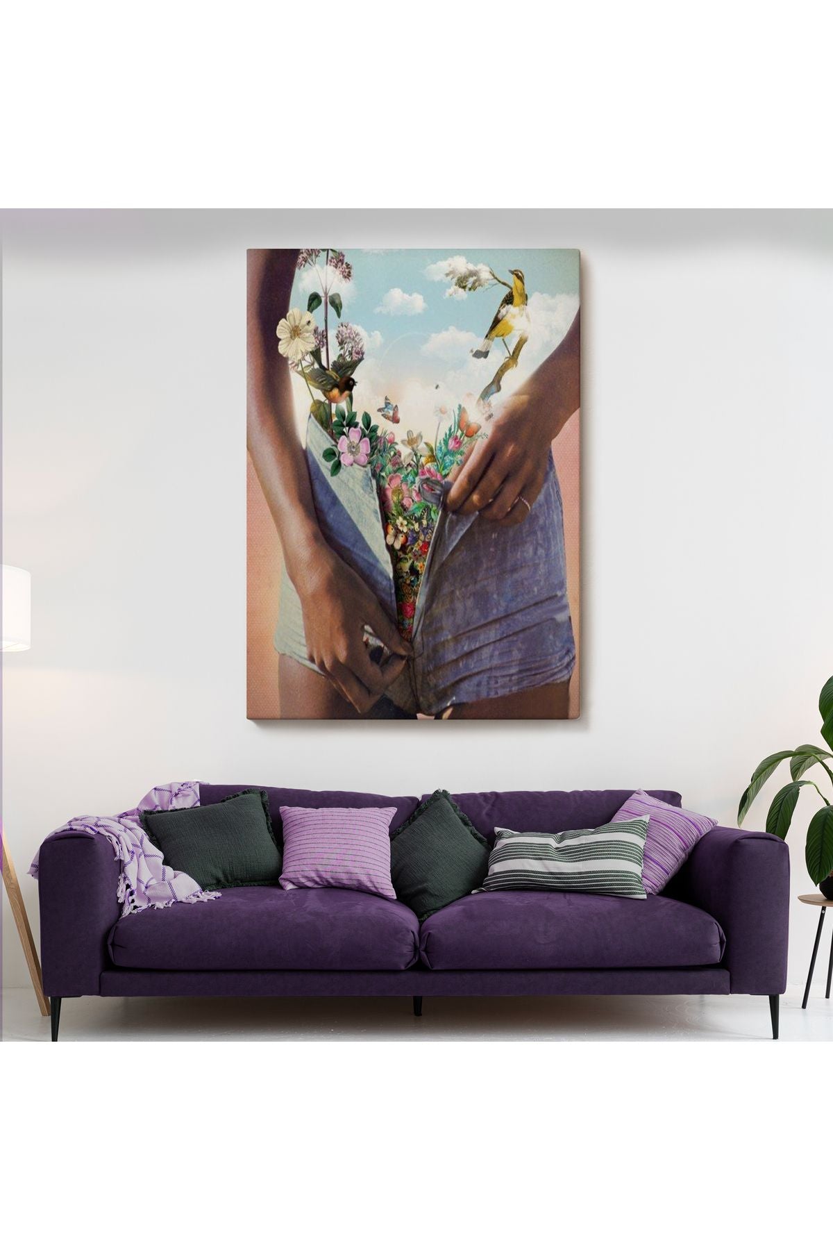 Kadının İçindeki Çiçek Bahçesi Dekoratif Duvar Tablosu-6152