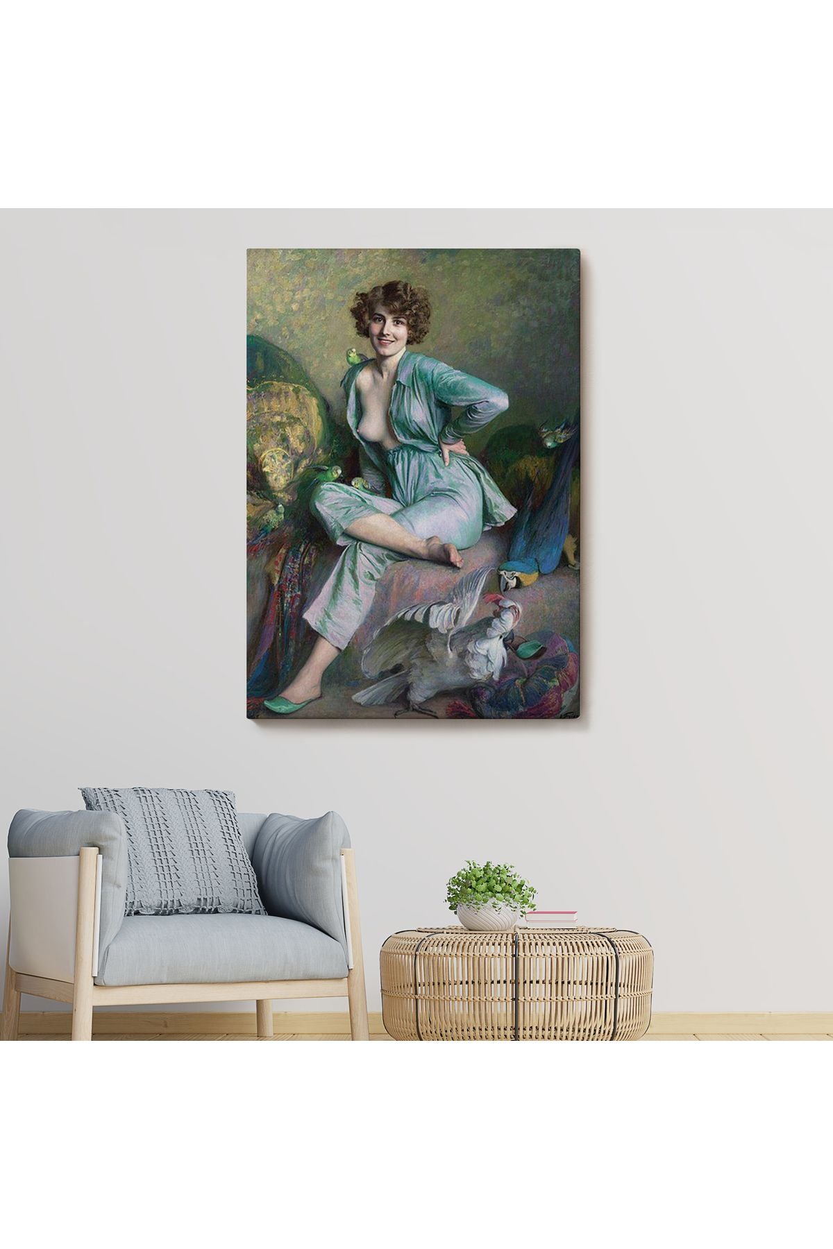 Emile Friant'in Tanıdık Kuşlar İsimli Eseri Duvar Tablosu Familiar Birds-6160