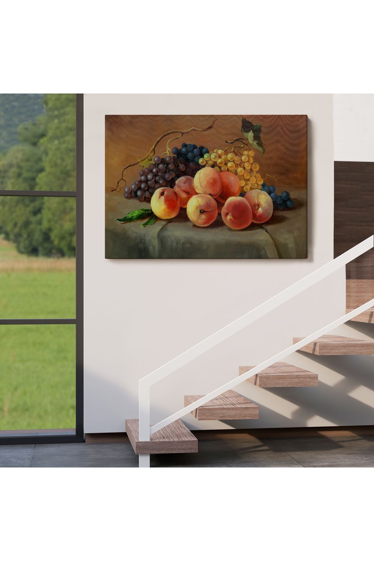 Masa Üstündaki Meyveler Yağlı Boya Görünümlü Tablo-1233