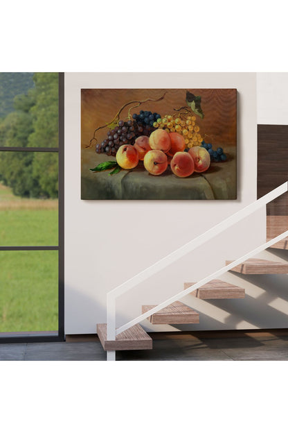 Masa Üstündaki Meyveler Yağlı Boya Görünümlü Tablo-1233