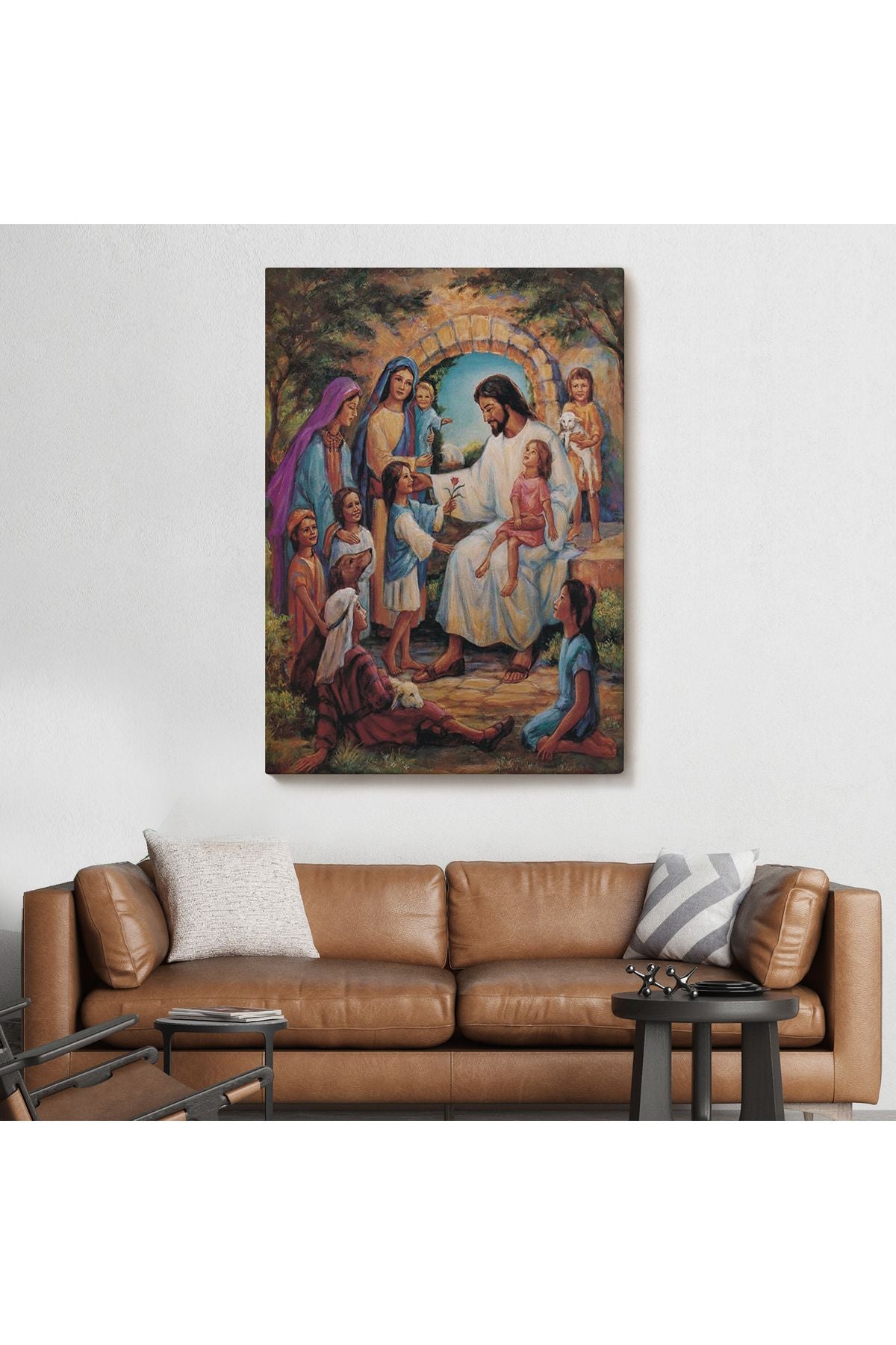 İsa Mesih ve Çocuklar Dekortif Duvar Tablosu-6236