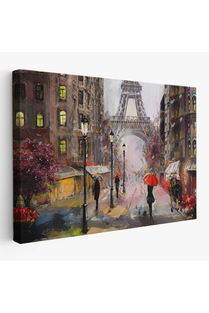 Eyfel Manzarası Yağlıboya Görünüm Dekoratif Kanvas Duvar Tablosu-3545