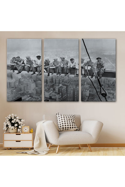 Bir Gökdelenin Tepesinde Öğle Yemeği New York Kanvas Tablo-5408