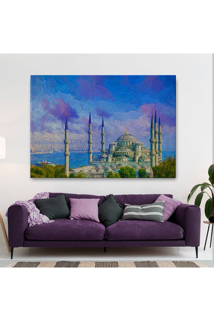 sybr seri001 Sultan Ahmet Cami Yağlıboya Görünüm Dekortif Kanvas Tablo-3370