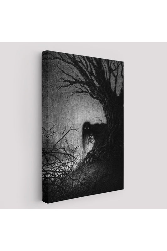 Karanlık İçindeki Korkunç Bir Çift Göz Tablosu-6288