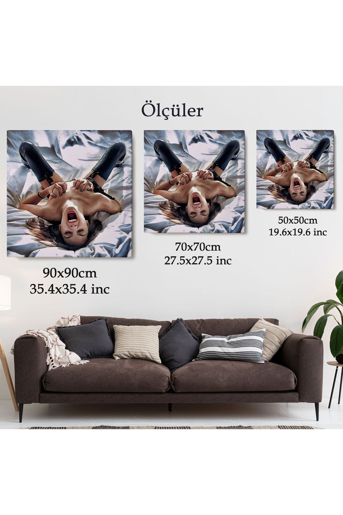 Çığlık atan Çıplak Güzel Kadın Kanvas Tablo-5333