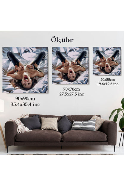 Çığlık atan Çıplak Güzel Kadın Kanvas Tablo-5333
