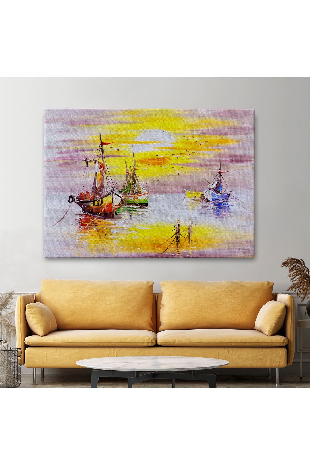 Venedik İtalya Yağlıboya Görünüm Dekoratif Kanvas Duvar Tablosu-3487