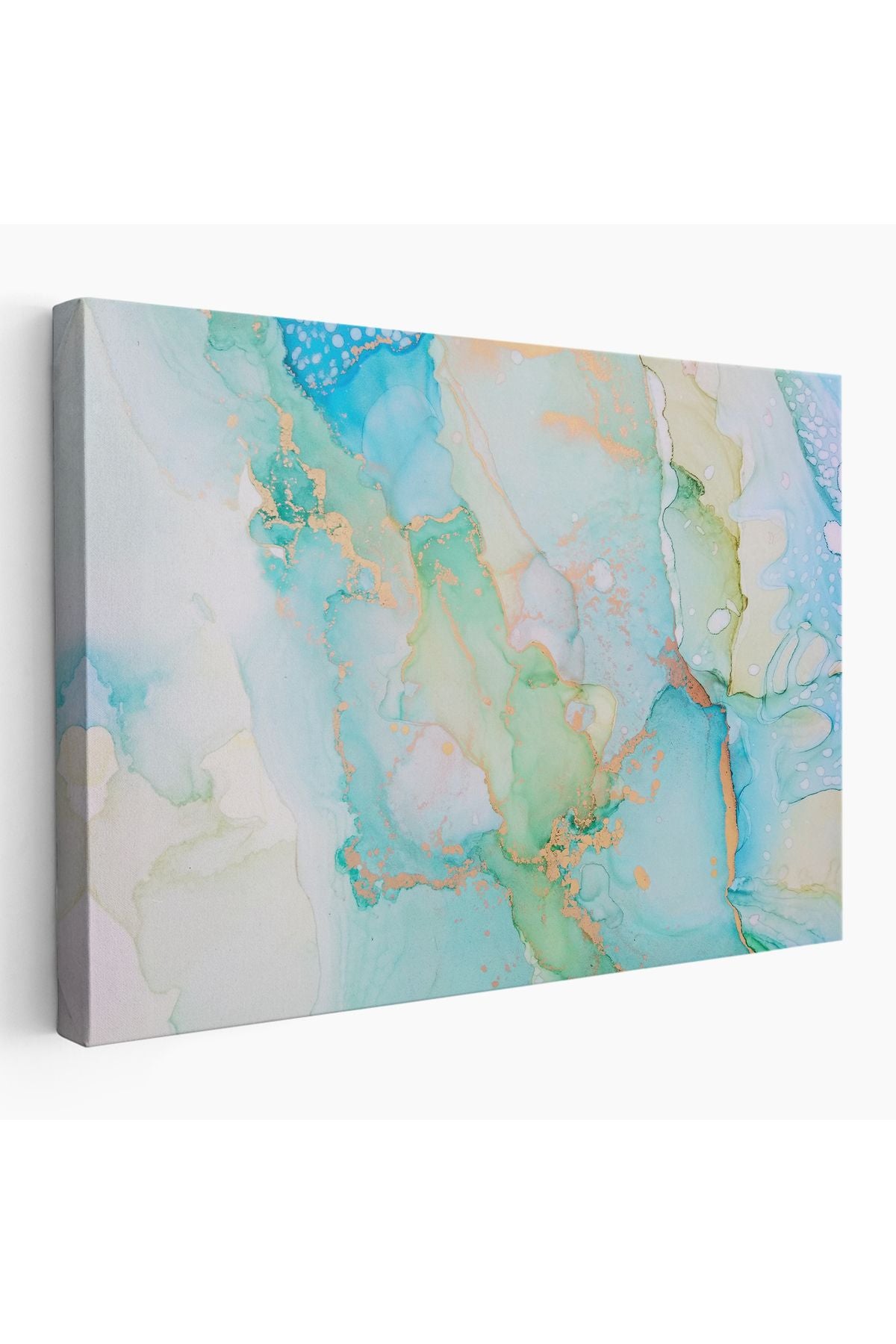 Mürekkep ve Alkol Elementleri ile Mermer Deseni Verilmiş Kanvas Tablo-5037