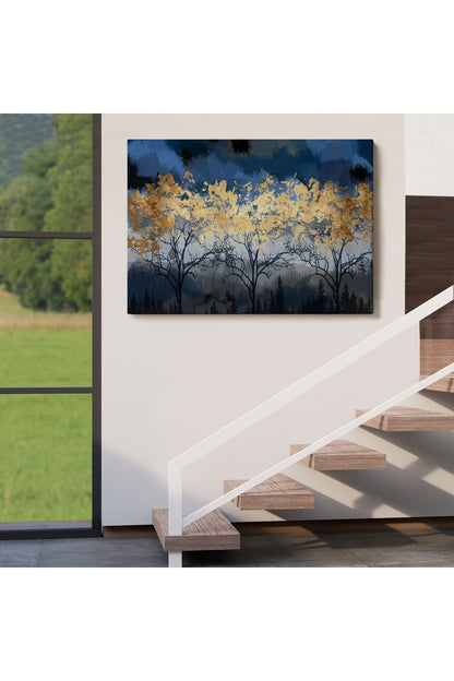 Geceyarısı Orman Manzarazı Yağlıboya Görünüm Dekoratif Tablo-3722