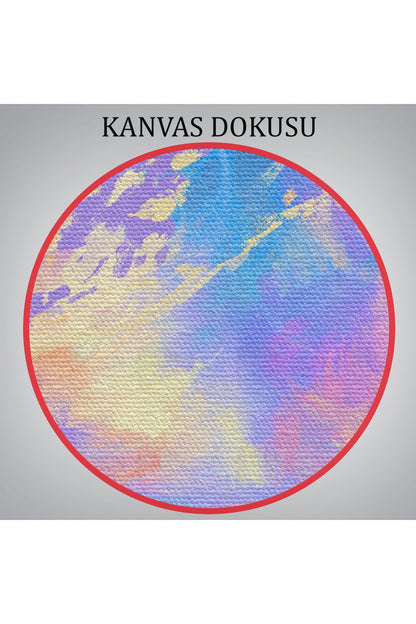 knspt seri001 Renkli Bulutlar Yağlıboya Görünüm Dekoratif Kanvas Duvar Tablosu-3474