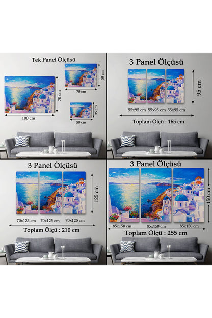 Mikanos Yunanistan Yağlıboya Görünüm Dekoratif Tablo-3572