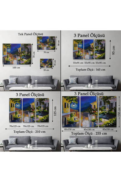 Fenerli Deniz Manzaralı Sokak, Kanvas Duvar Tablosu-1189