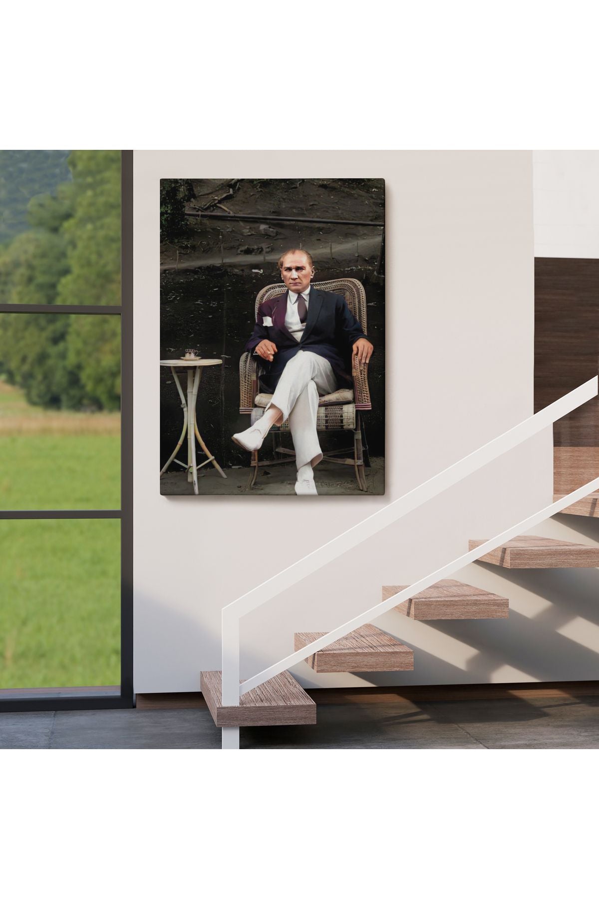 Mustafa Kemal Atatürk'ün Sandalyede Oturan Tablosu -6379