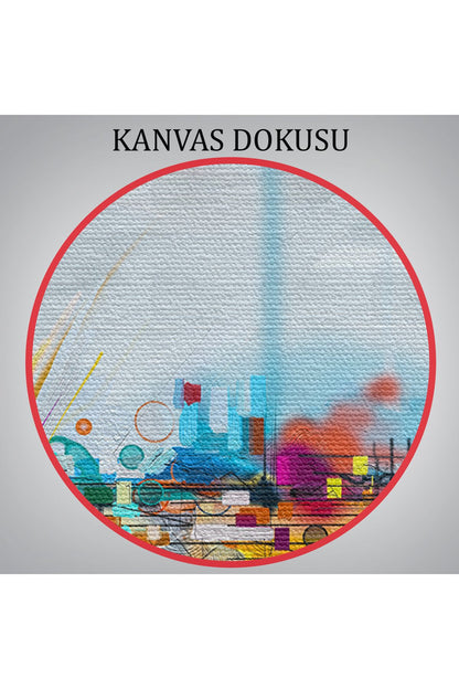 YB Fırça Darbeli Soyut Yağlıboya Görünüm Dekoratif Kanvas Duvar Tablosu-3583