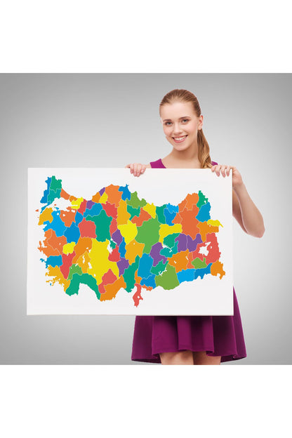 Kanvas Türkiye Haritası Dekoratif Tablo 1099