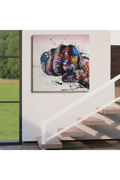 Sokak Graffiti Duvar Sanatı Kanvas Tablo, Banksy Renkli Graffiti Pop Art-5337