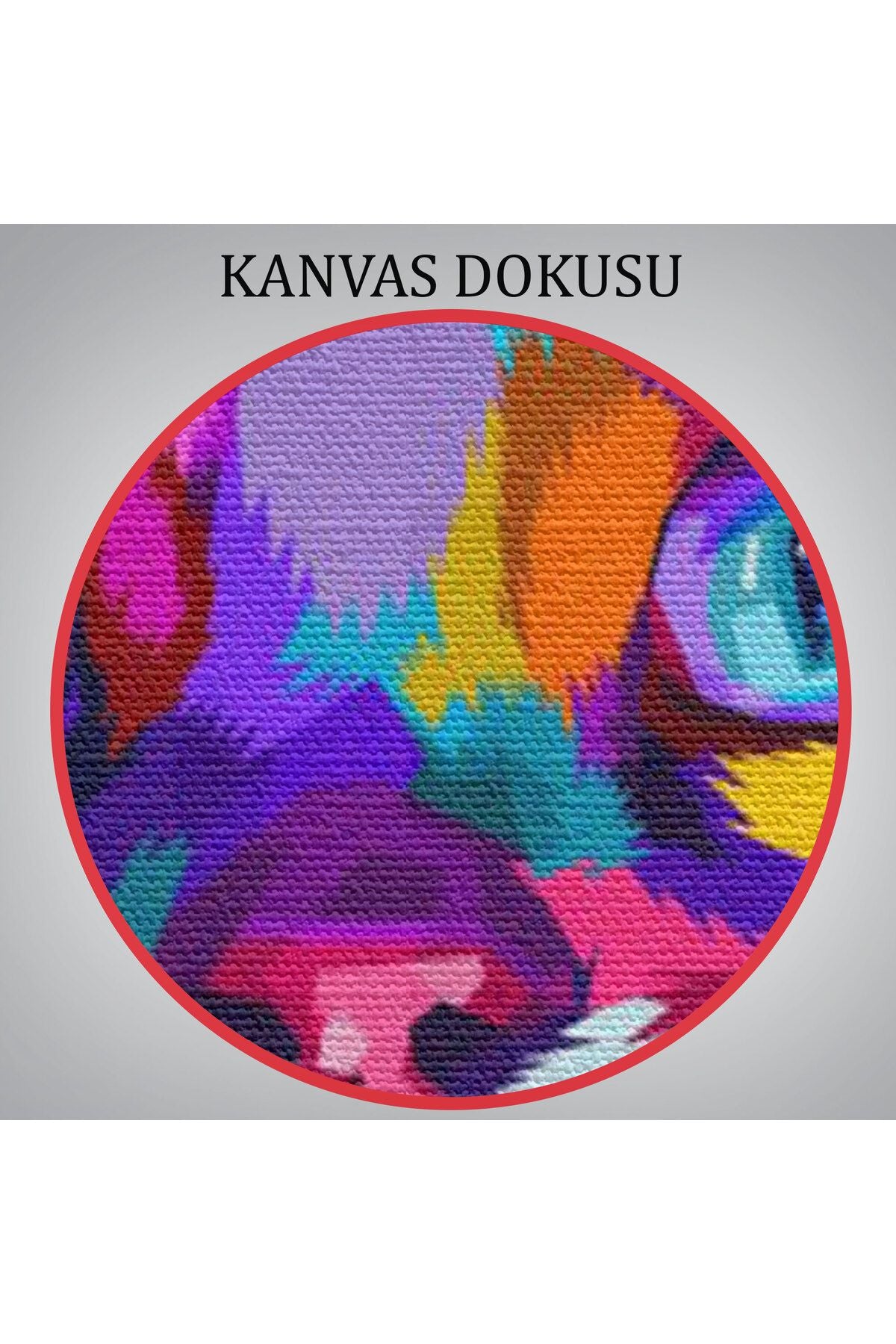 modagos068 Renkli Kedi Kafası Dekoratif Kanvas Tablo-5815