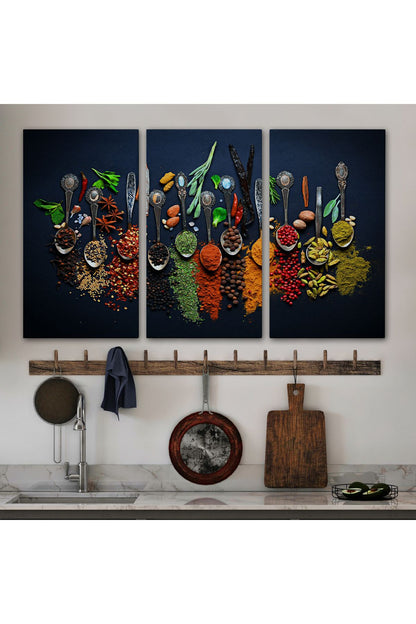 YB Mutfak Masasındaki Baharatlar Dekoratif Kanvas Tablo-3715