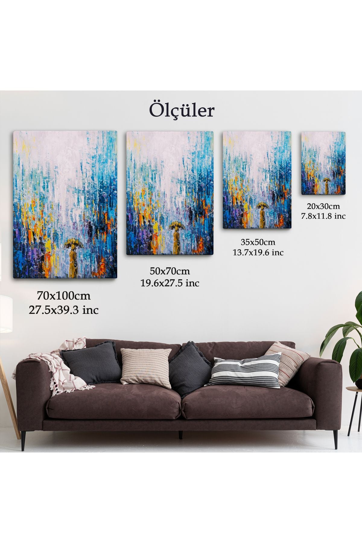 DB Yağmurlu Bir Gün Yağlıboya Görünüm Dekoratif Kanvas Duvar Tablosu-5953